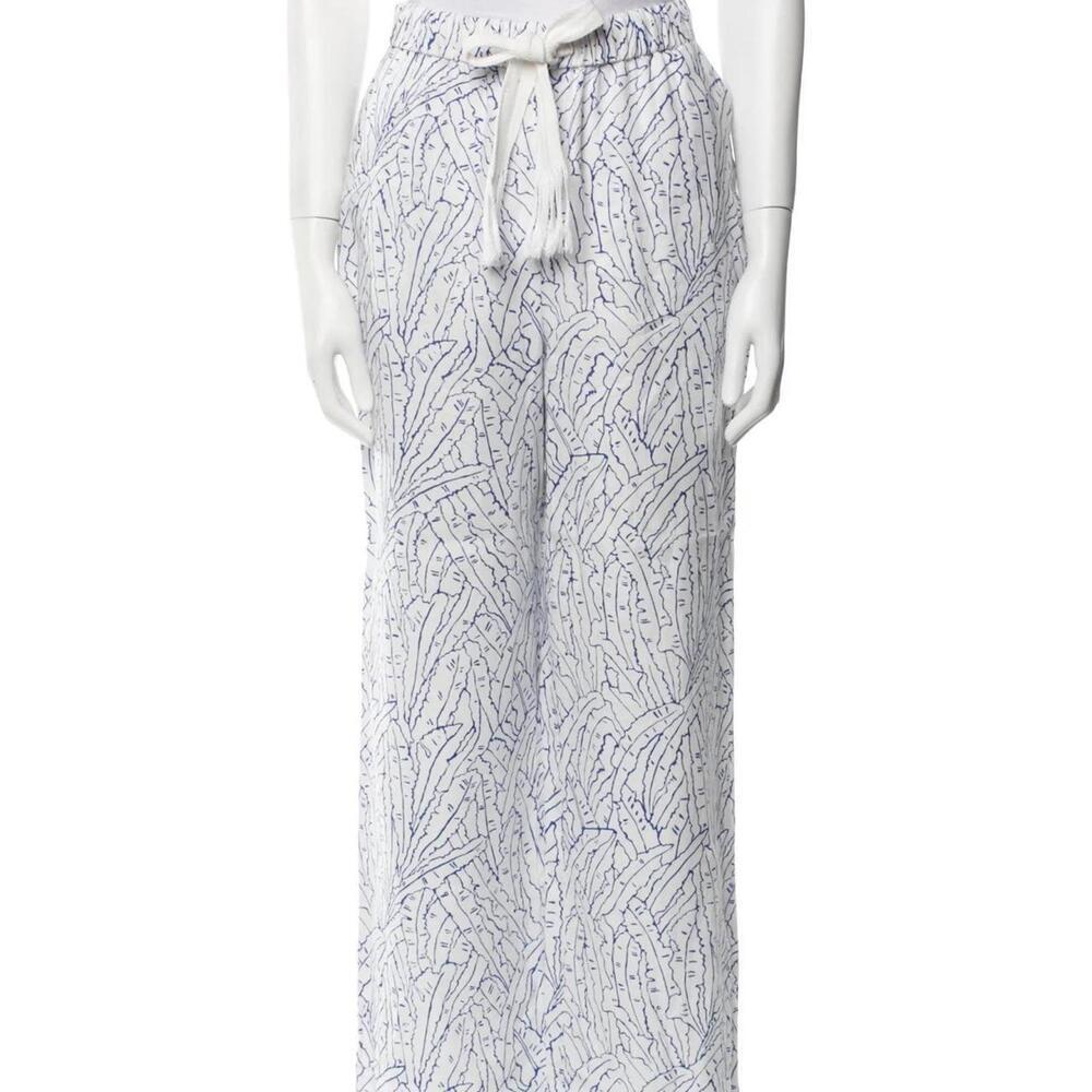 STAUD Alize Pant in White and Blue